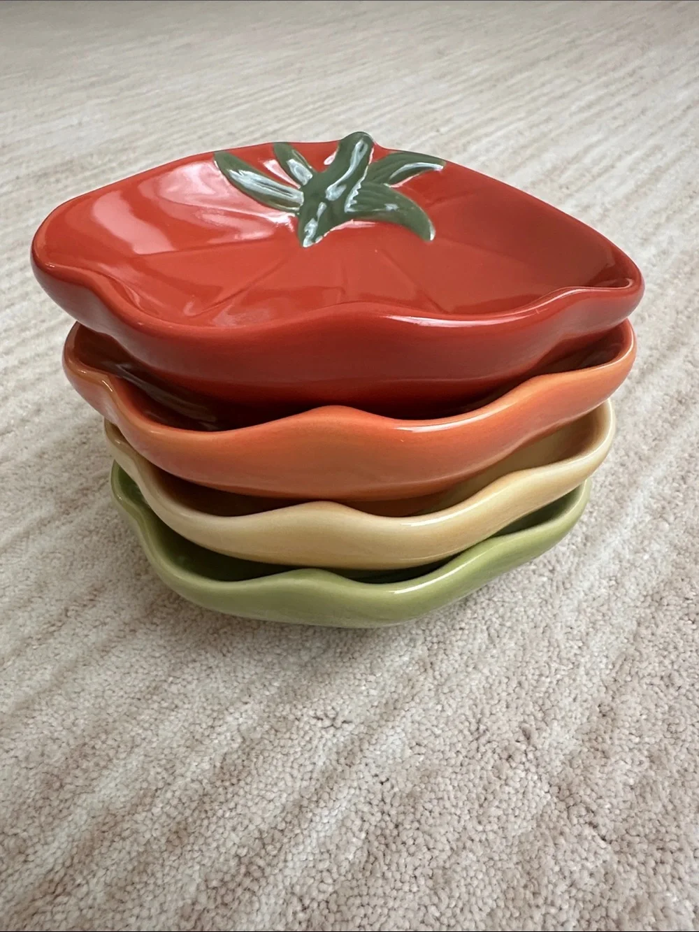 Set of 4 Williams-Sonoma Vintage Heirloom Tomato Appetizer/Dipping Bowls